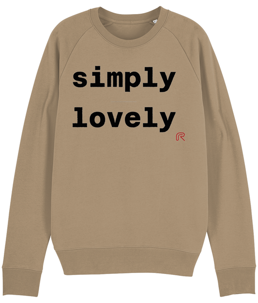 Sweater "Simply lovely" Tekst zwart -Div. kleuren