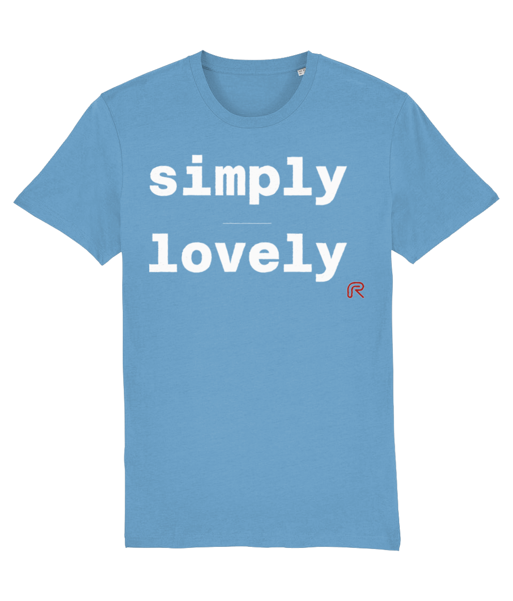 T-shirt "Simply lovely" tekst wit