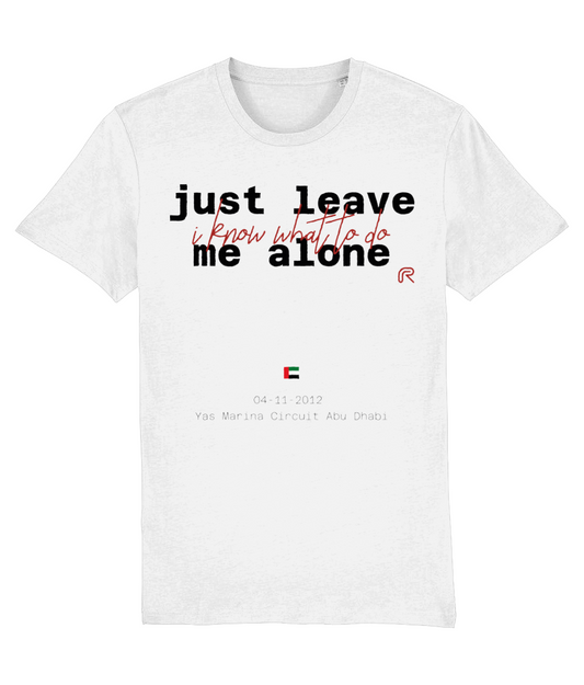T-shirt "Leave me alone" tekst Zwart