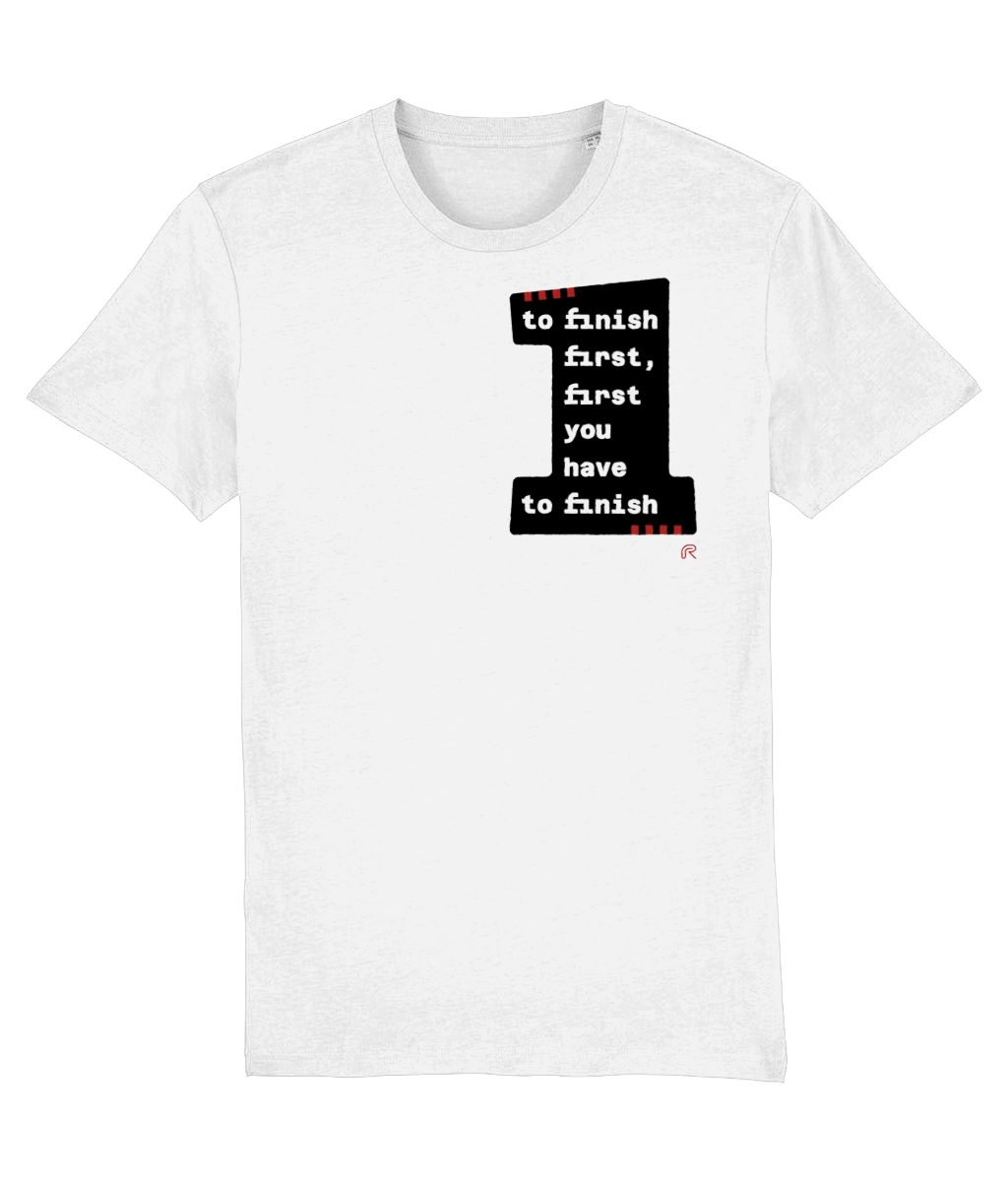 T-shirt "To finish first" Klein Zwart