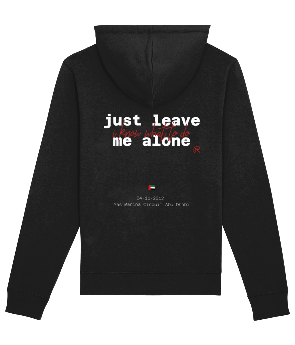 Hoodie logo & "Leave me alone" back/wit - Div. kleuren
