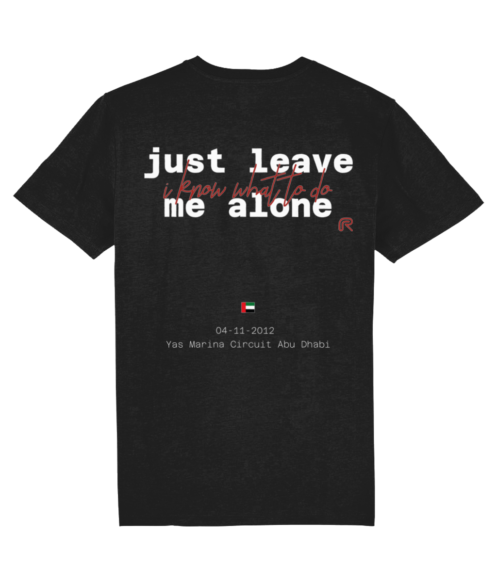 T-shirt "Leave me alone" tekst-Wit-Achterzijde