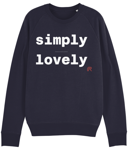 Sweater "Simply lovely" Tekst wit - Div. kleuren