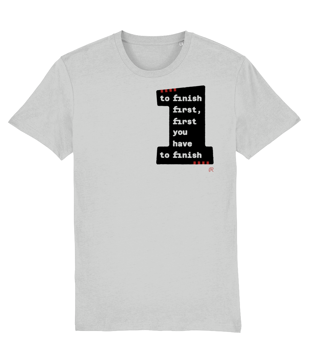 T-shirt "To finish first" Klein Zwart
