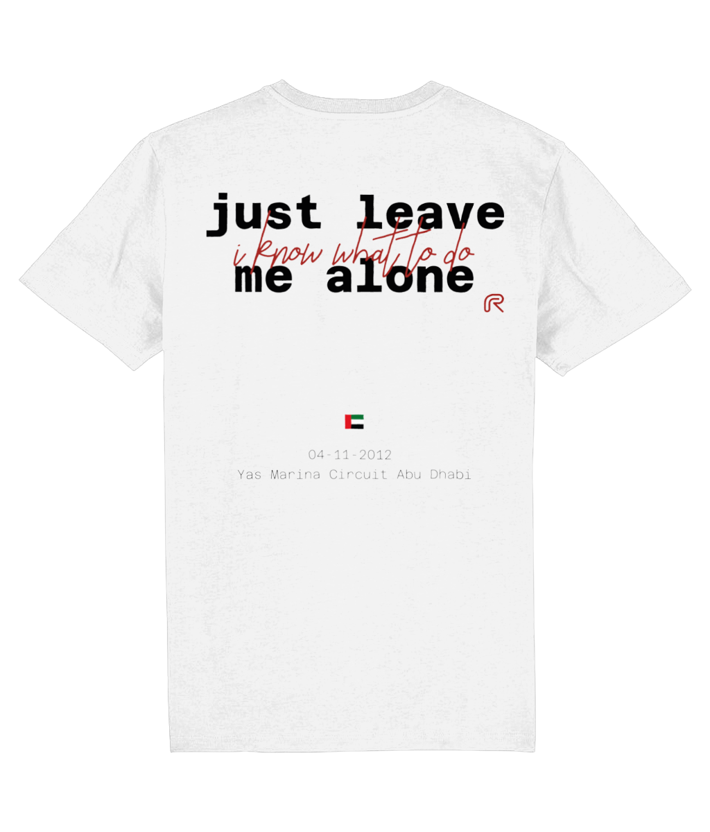 T-shirt "Leave me alone" tekst-Zwart-Achterzijde