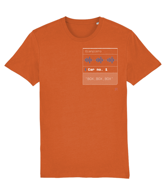 T-shirt "Box box box" Klein-Oranje