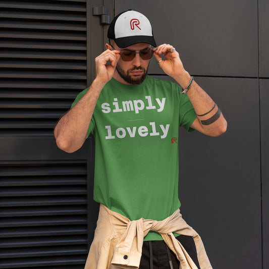 T-shirt "Simply lovely" tekst wit