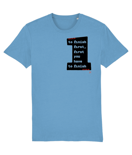 T-shirt "To finish first" Klein Zwart