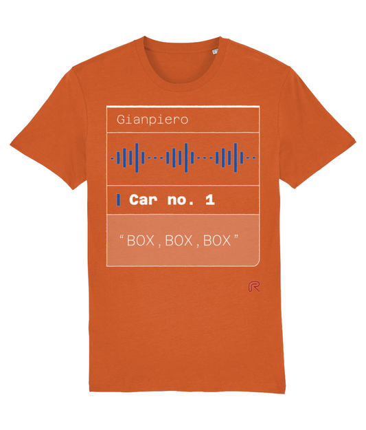 T-shirt "Box box box" Groot-Oranje