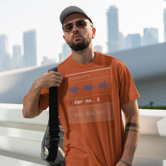 T-shirt "Box box box" Groot-Oranje